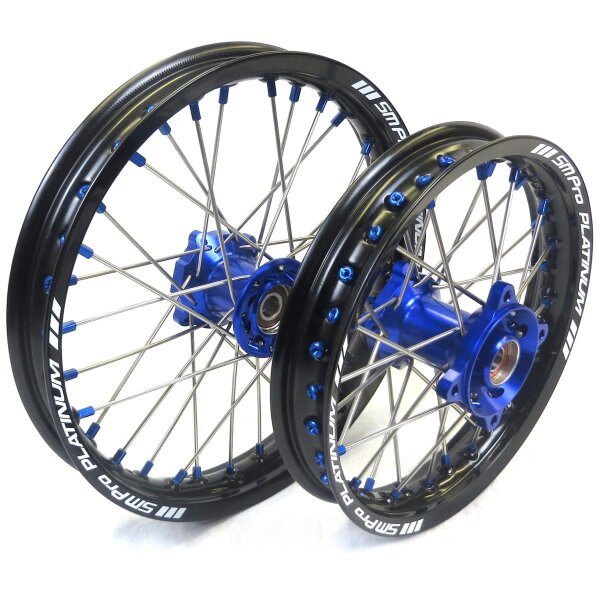 KTM Radsatz Offroad SX 50 65 80 85 Platinum 19*1,60, 16*1,85-Blau-Schwarz Glanz-Alu Blau-Edelstahl