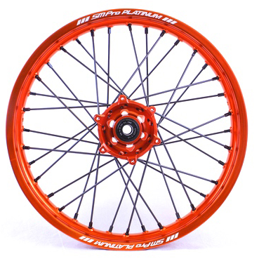 KTM EXC SX F Hinterrad Platinum Offroad SM Pro 18*2,15 Orange Orange Alu Schwarz Edelstahl schwarz