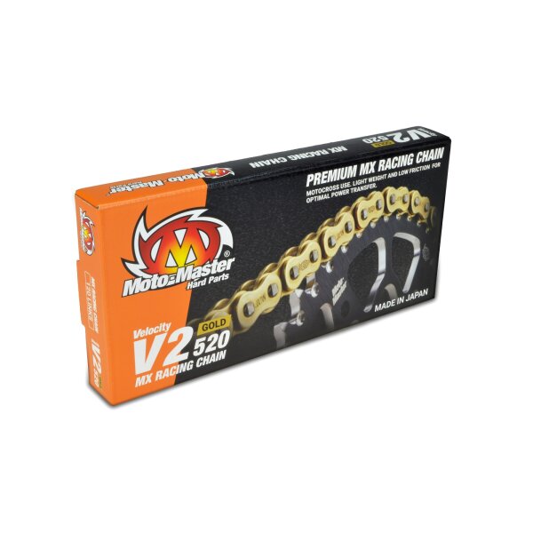 Moto-Master MX chain | V2-520 | Non-sealed | 120 links | Gold für passende Motorradmodelle